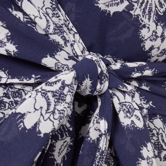 MICHAEL KORS Navy Floral Print Georgette Jumpsuit - Picture 4 of 11